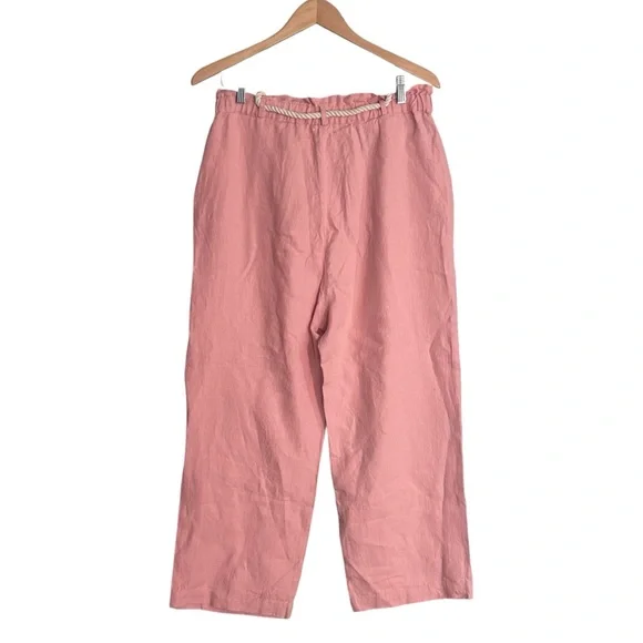 Louise Misha Arlie Pants Sienna Pink 100% Linen Rope Waist Sz 42 | US 8 NWT - Picture 3 of 9
